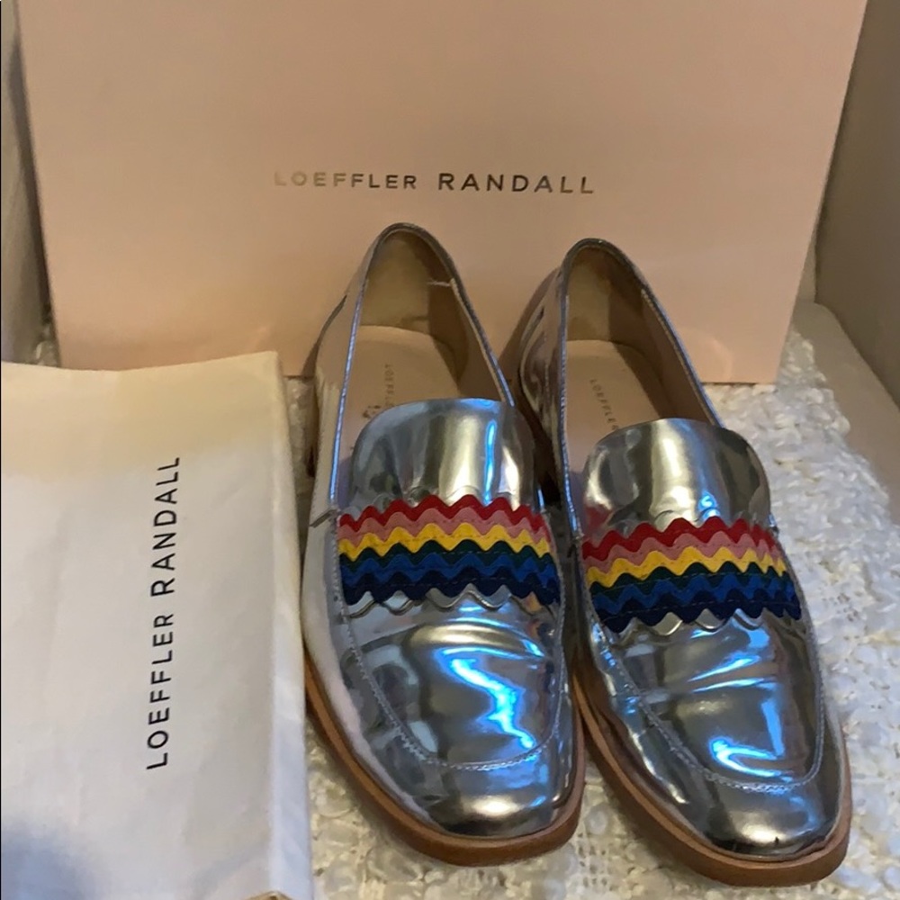 Loeffler Randall Rainbow Loafers in Silver